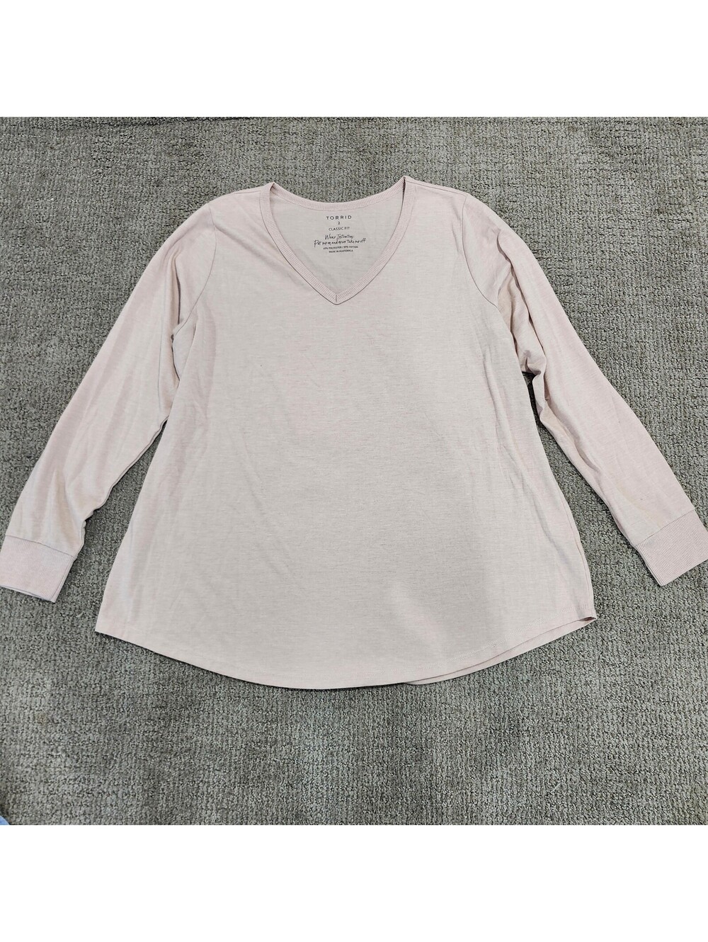 Torrid Classic Fit V-Neck Long Sleeve Shirt Size 2